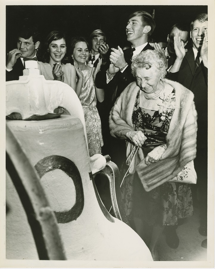 Mrs. Wilson with bell